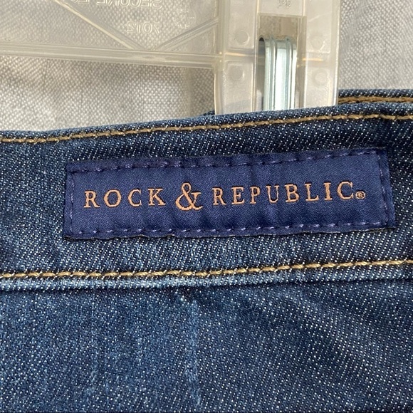 ROCK & REPUBLIC / Emo Dark Washed Stretch Denim Skinny Jeans Size 16M - Picture 6 of 12